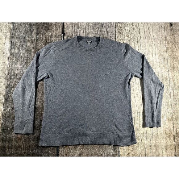 Smartwool Sparwood Crew Sweater Men's Size Large Gray Ribbed Merino Wool Blend - Picture 1 of 7